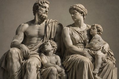 ancient greek husband and wife and children