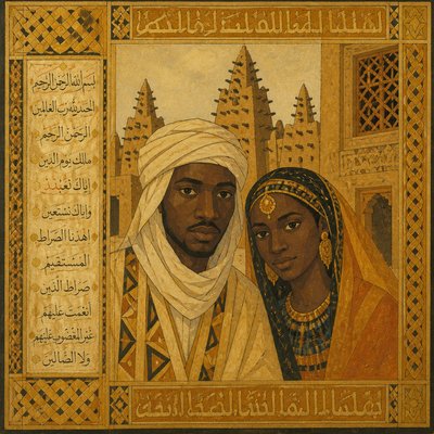 portrait of two people together — Timbuktu Art Style