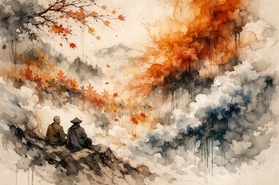 I sat, long ago, on an Asian hill with a Shakya Mundi friend, and watched the autumn leaves fall down from high above, giants in the forest casting off their wakefulness, falling progressively into winter’s long, white sleep. 

“The important thing to know about trees” he said, “is that they are most beautiful in autumn; just before the winter snow.  They live and grow through the entire year just for these brief moments of stunning beauty.  We are like that.” He said, “but we have only one autumn, and a very long winter.”  