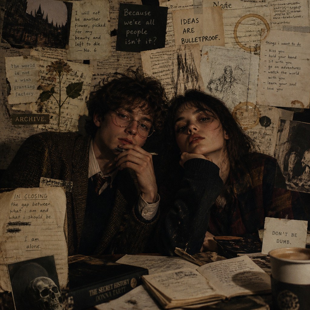 portrait of two people together — Chaotic Academia Aesthetic