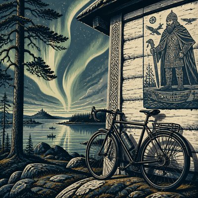 bicyle resting against a wall