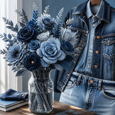 bouquet of flowers in a glass vase