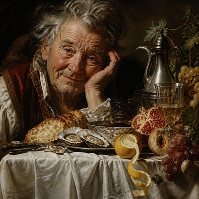 close-up portrait of an elderly person with expressive weathered features