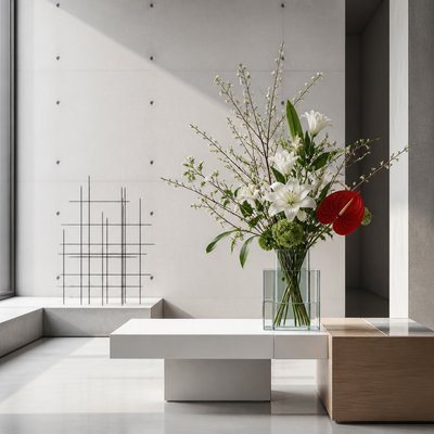 bouquet of flowers in a glass vase