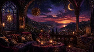 sweeping panoramic landscape with a dramatic sky