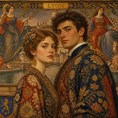portrait of two people together — Lyon Art Style