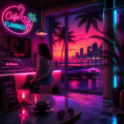 cozy cafe interior with warm lighting