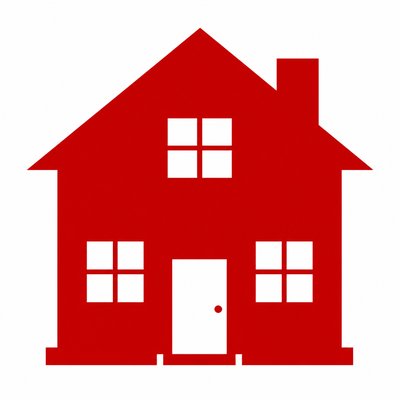 house with front view — Positive Space Art Style