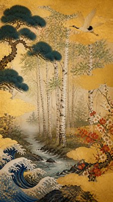 a serene birch forest in soft morning light, no people, no text