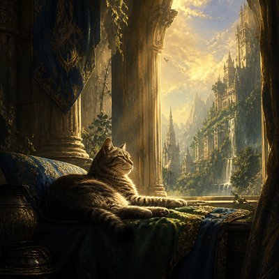 a cat lounging in a sunlit window