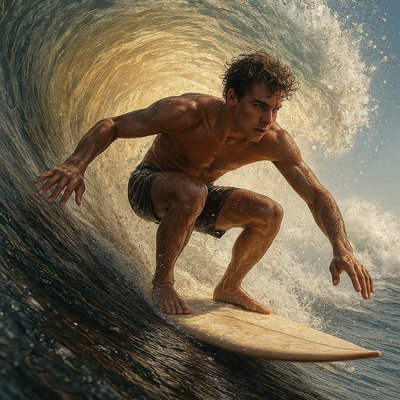 a man riding a wave on top of a surfboard