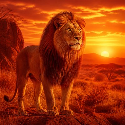 animal standing in natural pose — Warm Palette Art Style