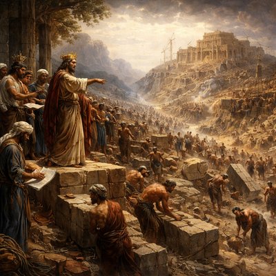 And Solomon told out threescore and ten thousand men to bear burdens, and fourscore thousand to hew in the mountain, and three thousand and six hundred to oversee them. 
(2 Chronicles 2:2 KJV)
