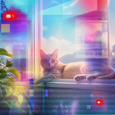 a cat lounging in a sunlit window