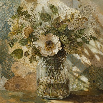bouquet of flowers in a glass vase