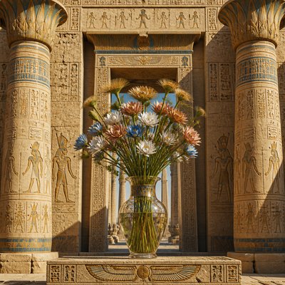 bouquet of flowers in a glass vase