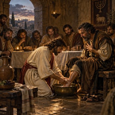 Jesus washing disciples feet