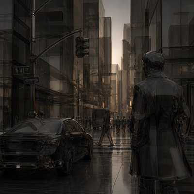 urban street with city activity