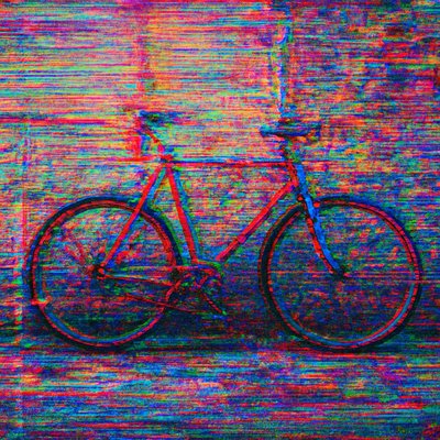 bicyle resting against a wall