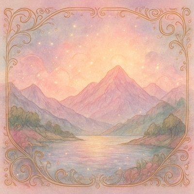 serene landscape with mountains and water