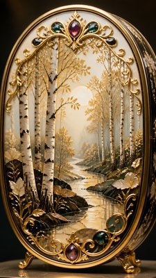 a serene birch forest in soft morning light, no people, no text