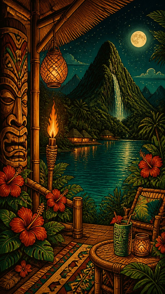 a tranquil mountain lake beneath a starry night sky, no people, no text