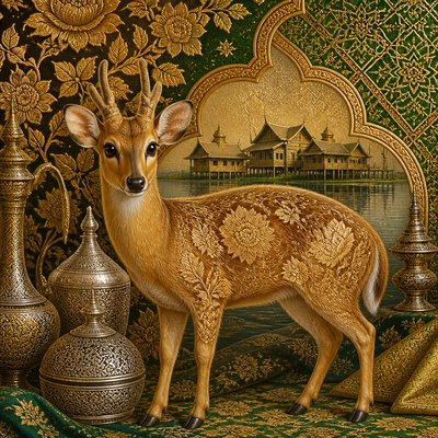 animal standing in natural pose — Bruneian Art Style