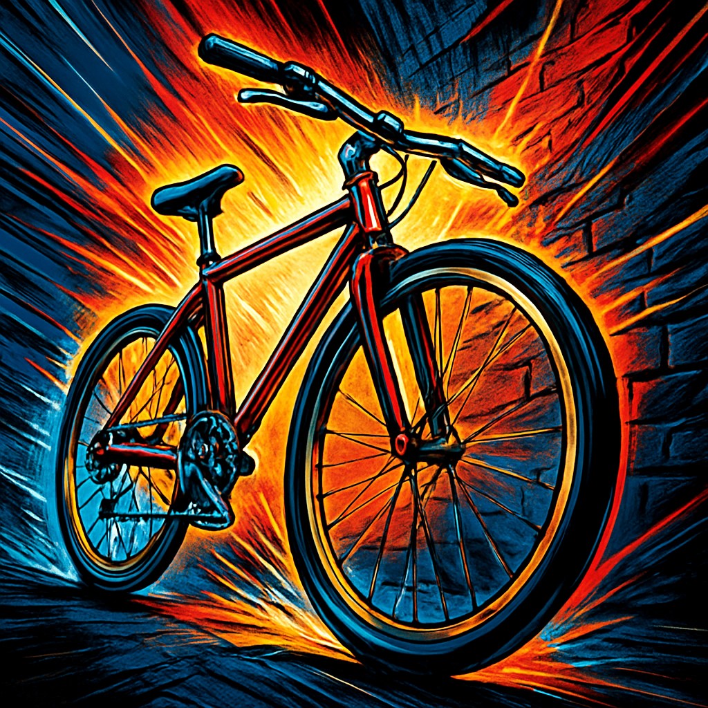 bicyle resting against a wall