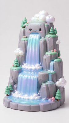 towering waterfall cascading down a cliff