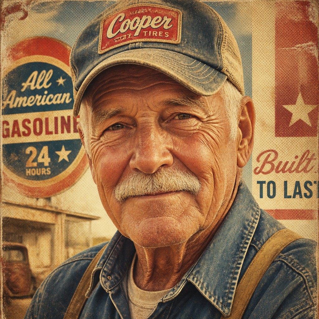 close-up portrait of an elderly person with expressive weathered features — Americana Aesthetic