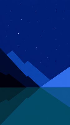 a tranquil mountain lake beneath a starry night sky, no people, no text