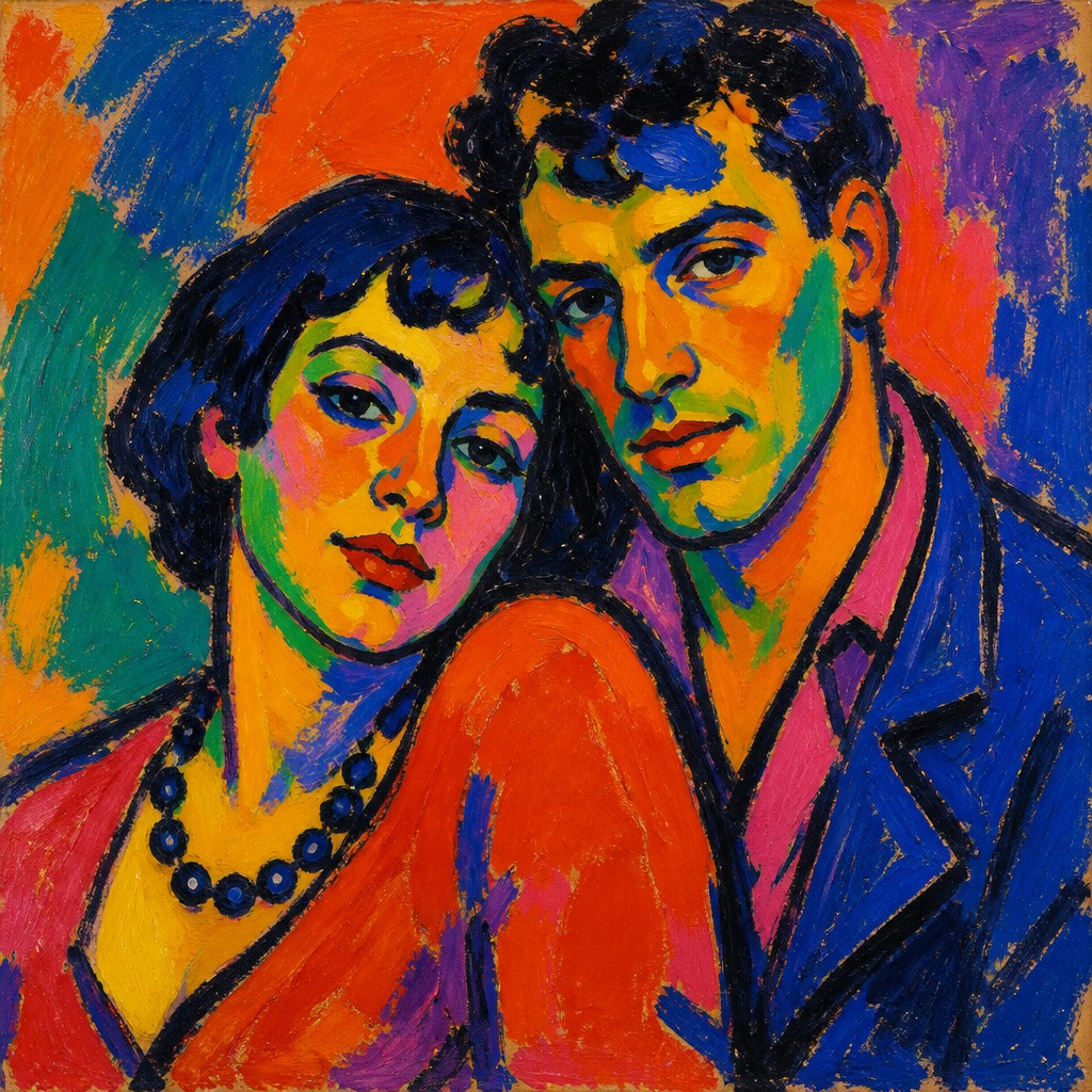portrait of two people together