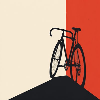 bicyle resting against a wall — Minimalist Poster Design