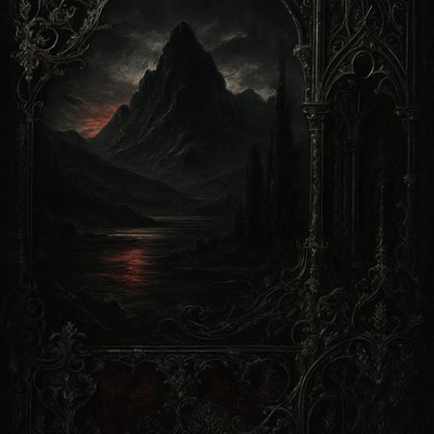 serene landscape with mountains and water