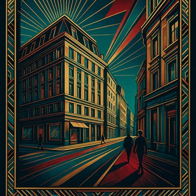 Art Deco Poster Design Style Transfer Example