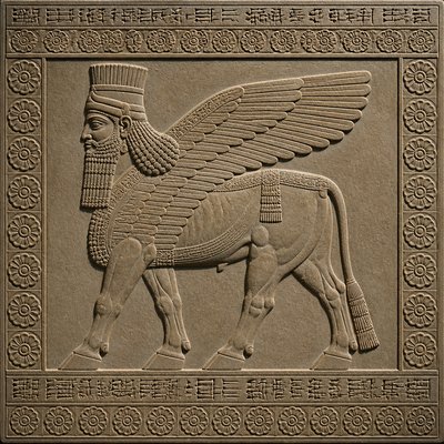 animal standing in natural pose — Mesopotamian Relief Art Style