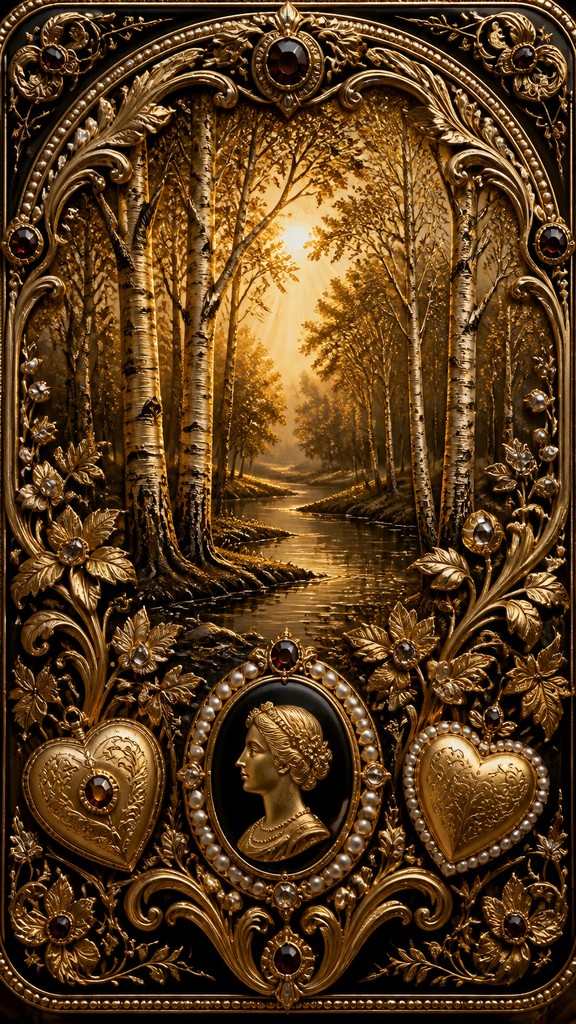 a serene birch forest in soft morning light, no people, no text