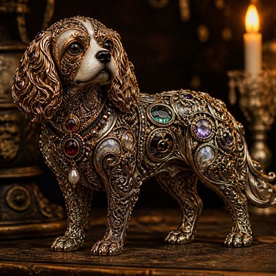 animal standing in natural pose — Vintage Jewelry Design
