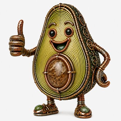 a happy avocado character giving a thumbs up, bold readable design on a plain background, no text