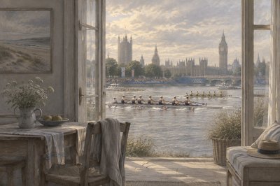 rowing competition on the Thames River in the London 2012 Olympics