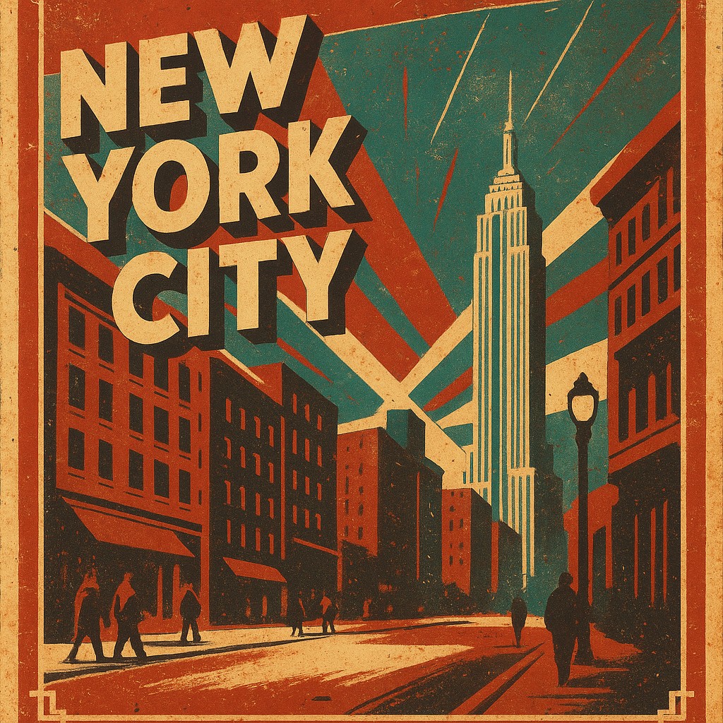 Vintage Poster Design Style Transfer Example