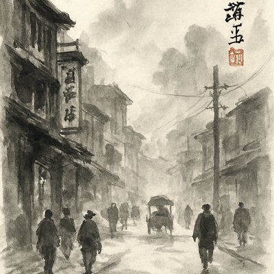 urban street with city activity