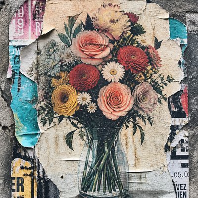 bouquet of flowers in a glass vase
