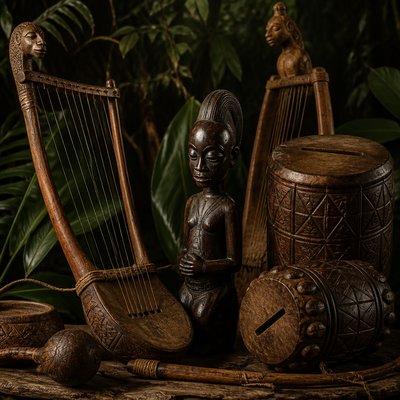 still life with everyday objects — Central African Art Style