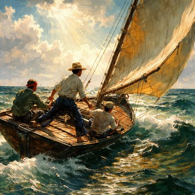 A picture of sailing forth upon a journey.