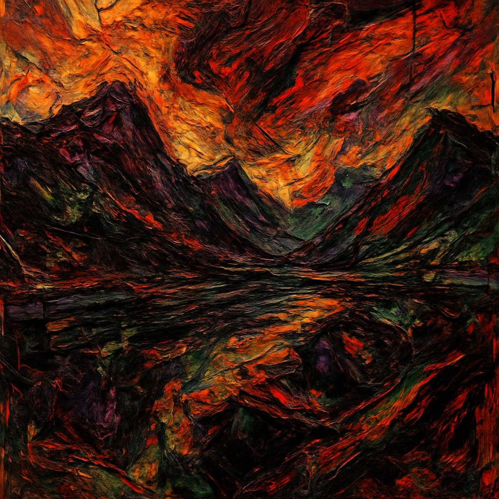 serene landscape with mountains and water