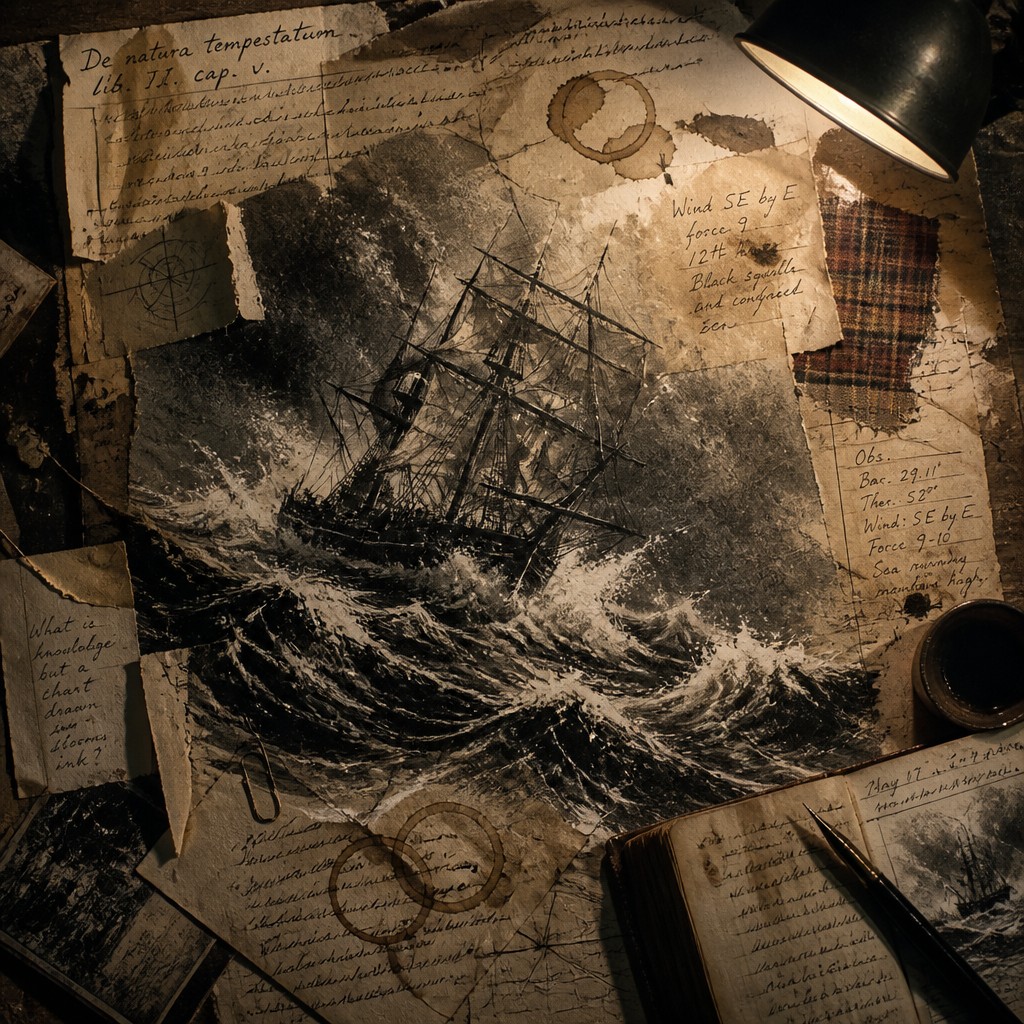sailing ship on a stormy sea — Chaotic Academia Aesthetic
