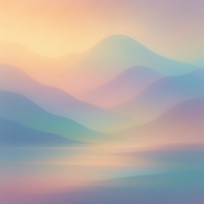 serene landscape with mountains and water
