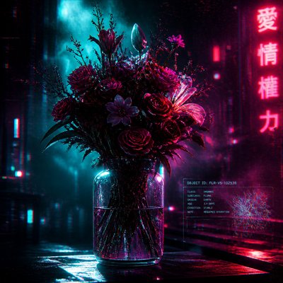 bouquet of flowers in a glass vase
