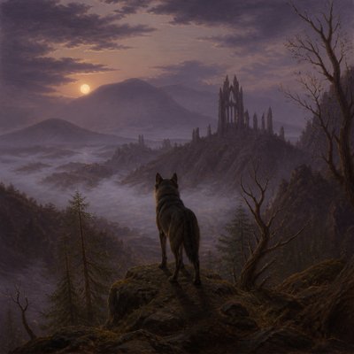 animal standing in natural pose — Dresden Romantic Art Style